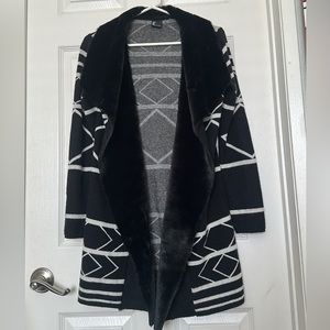 Love Token Fur Lined Cardigan Size Small